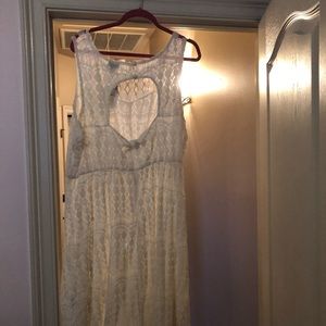 White Crochet Mixed Dress